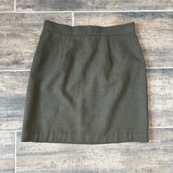 Vintage 90s Rampage Olive Green Mini Skirt Size 9 High Waist Made in USA - Picture 4 of 9